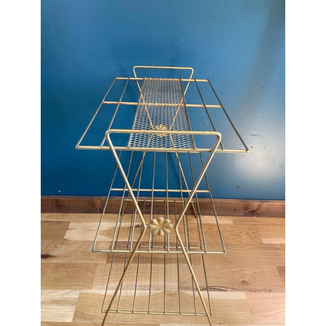 Vintage Mid Century Modern Brass Finished Plant Stand Shelf For Sale - Image 4 of 7