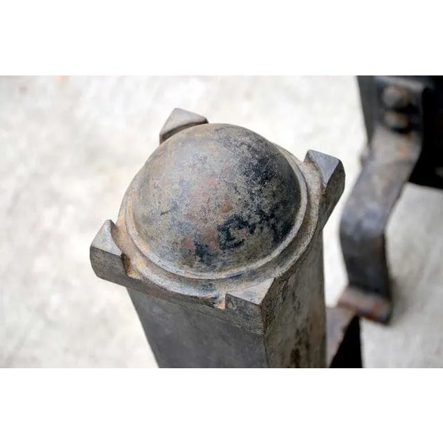 Metal Arts & Crafts Andirons - A Pair For Sale - Image 7 of 9