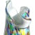 Beautiful and large, vintage Murano hand blown rainbow color swirls over white Italian art glass flower vase with scissor...