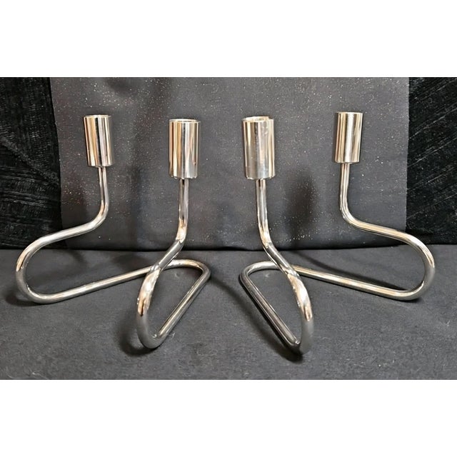 Vintage Modernist Italian Silver Plated Candle Holder Circa 1950s Poseable Art For Sale In Jacksonville, FL - Image 6 of 7