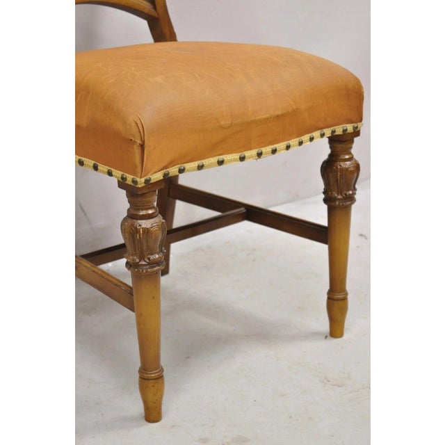 Vintage Joerns Bros Art Deco Walnut Fan Back Vanity Side Chair For Sale - Image 4 of 10