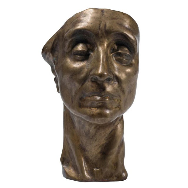 Head of Man - Original Bronze Sculpture by Amedeo Bocchi - 1920s 1920s For Sale - Image 4 of 4