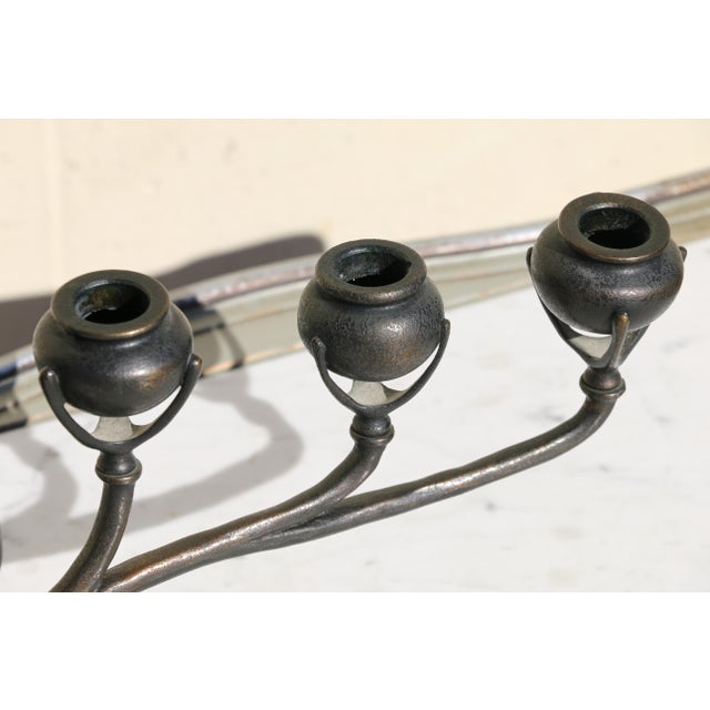 Tiffany Studios New York Art Nouveau Bronze Six-Light Candelabra, Circa 1910s For Sale - Image 10 of 18