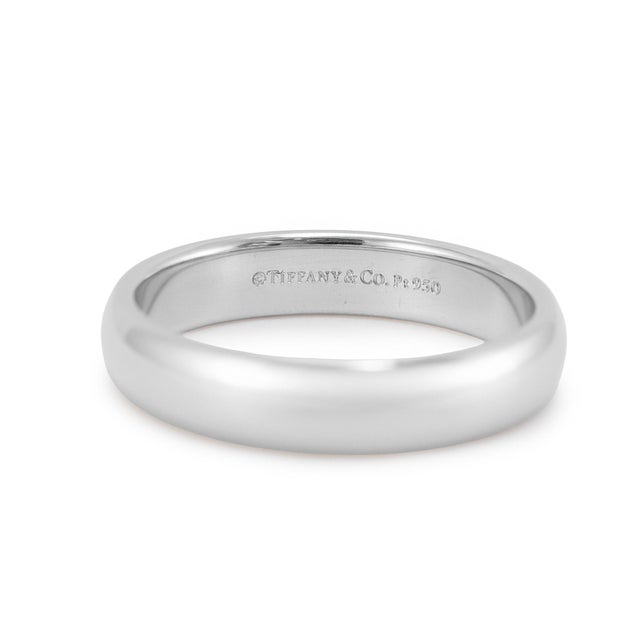 Men's Tiffany & Co. Tiffany Forever Platinum 950 4.5mm Lucida Wedding Band Ring, Size 9 For Sale In Houston - Image 6 of 8