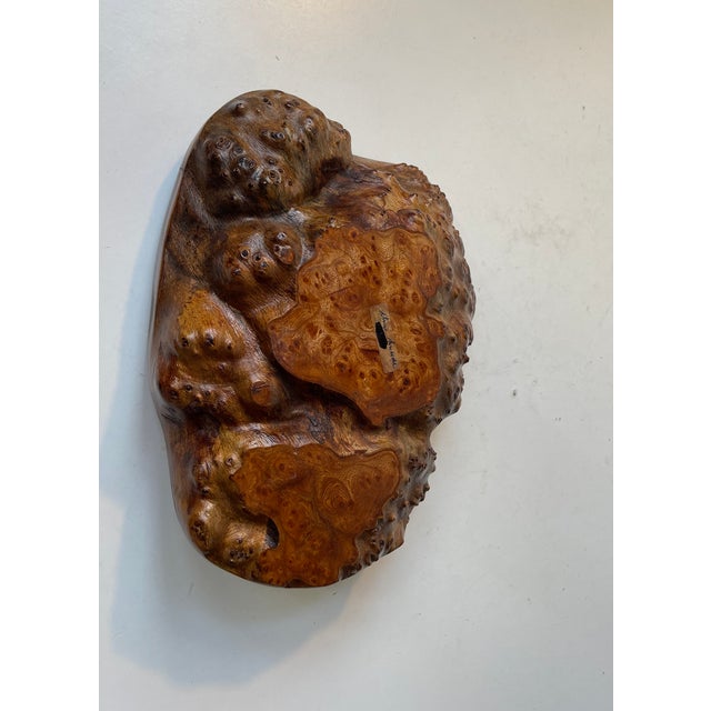 Wood Vintage Swedish Natural Edge Burr Bowl in Elm, 1980s For Sale - Image 7 of 12