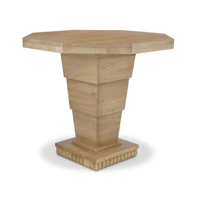 Transitional Bunny Williams Home Octagonal Oak Burton Side Table For Sale - Image 3 of 10