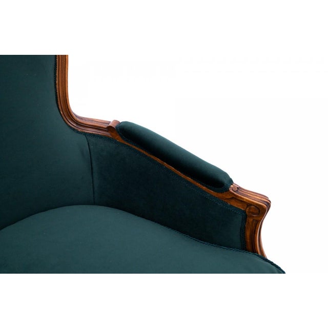 Wood Antique French Green Sofa, 1890s For Sale - Image 7 of 10