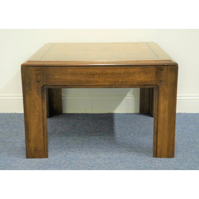 Lane Furniture Oak Rustic Americana 30" Square Accent End Table W. Parquetry Top For Sale In Kansas City - Image 6 of 10