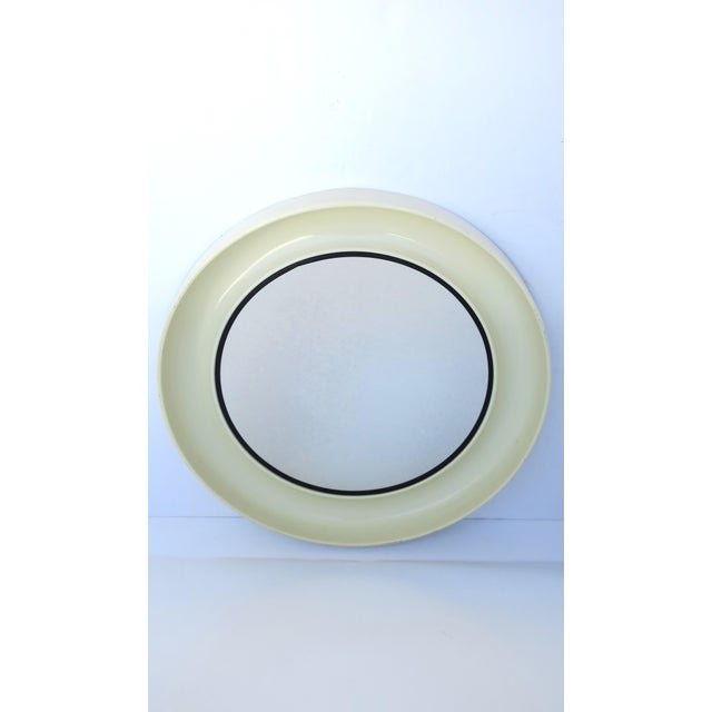 Mid-Century Modern Postmodern Danish Round Wall Mirror For Sale - Image 3 of 11