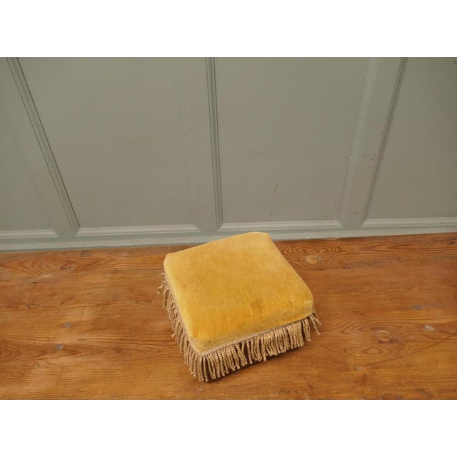 Victorian Mustard Velvet Ottoman For Sale - Image 4 of 8