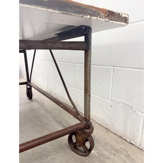 Mid 20th Century Primitive Industrial Work Bench Style Coffee Table ...