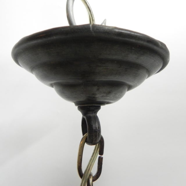 Art Deco Hanging Lamp in Brass and Glass, 1930s For Sale - Image 6 of 18