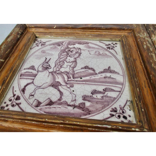 Ceramic Delft Tiles Circa 1750s --a Pair of 2 For Sale - Image 7 of 8