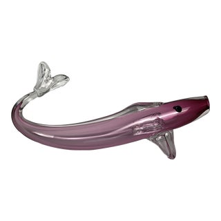 Mid 20th Century Murano Glass Pastel Pink Large Fish Sculpture For Sale