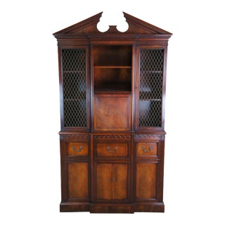 Mid Century Drexel Windsor Mahogany Federal China Hutch Bookcase Record Cabinet For Sale