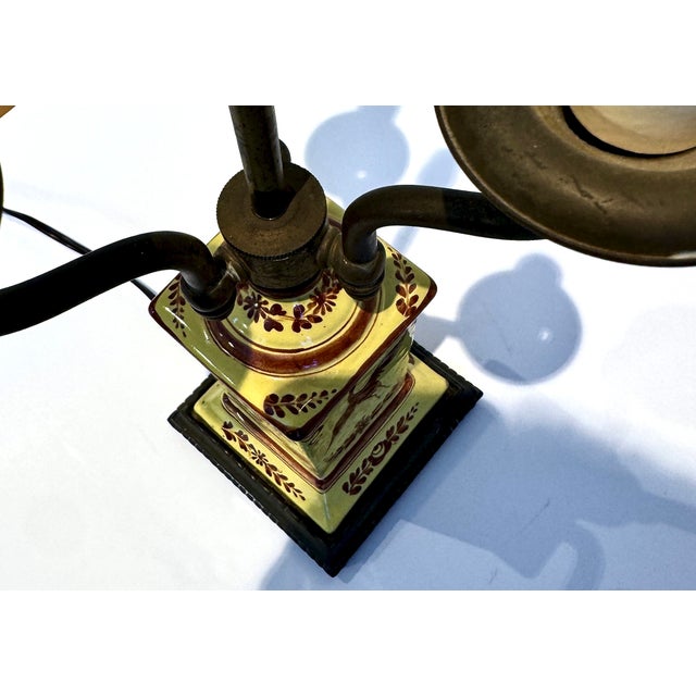 Hand Painted Ceramic Table Lamp, Bouillotte Style For Sale - Image 17 of 18