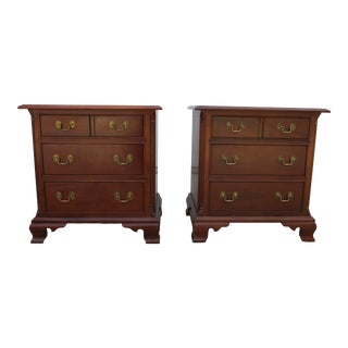 Stickley Cherry Chippendale Nightstands -A Pair For Sale