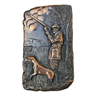 Painting, Copper Relief, Hunting, 1940s For Sale