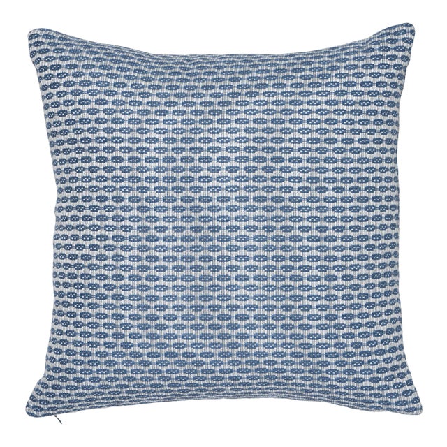 Schumacher Hickox Indoor & Outdoor 22" Pillow in Blue For Sale