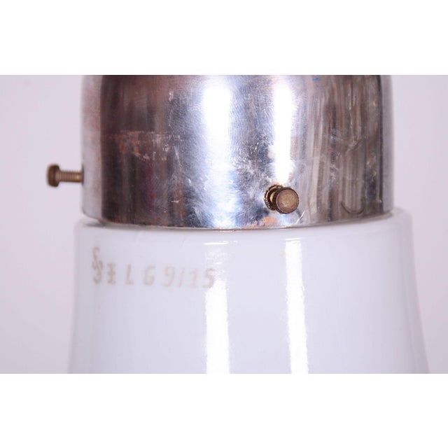 Bauhaus Chandelier in Chrome-Plated Steel and Glass from Napako, Czech, 1930s For Sale - Image 4 of 9