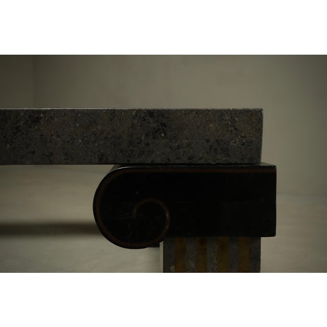 1980s Tessellated Stone and Brass Coffee Table from Maitland Smith, 1980s For Sale - Image 5 of 12