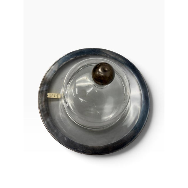 Mid 20th Century Mid 20th Century Hollywood Regency Dorothy Thorpe Smoked Glass Cheese Dome & Platter Set For Sale - Image 5 of 7