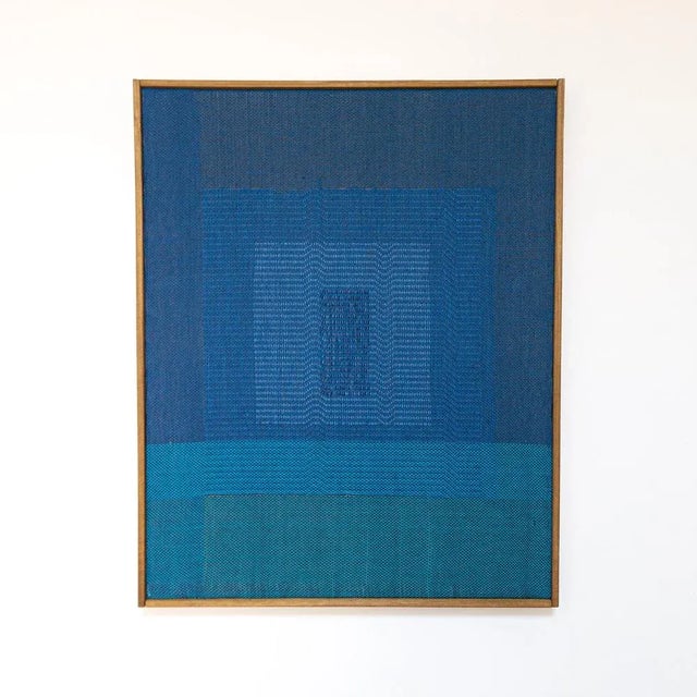 Blue Flag 13 Handwoven Tapestry by Susanna Costantini For Sale - Image 8 of 8