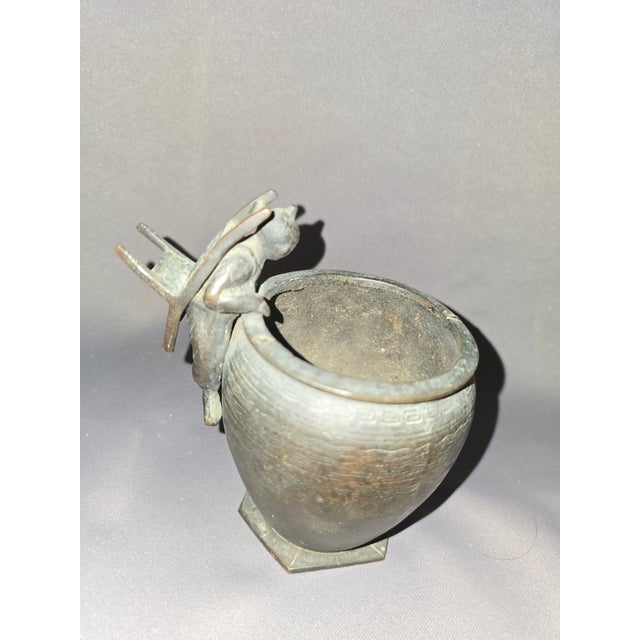 Japanese Japanese Bronze Vase For Sale - Image 3 of 7