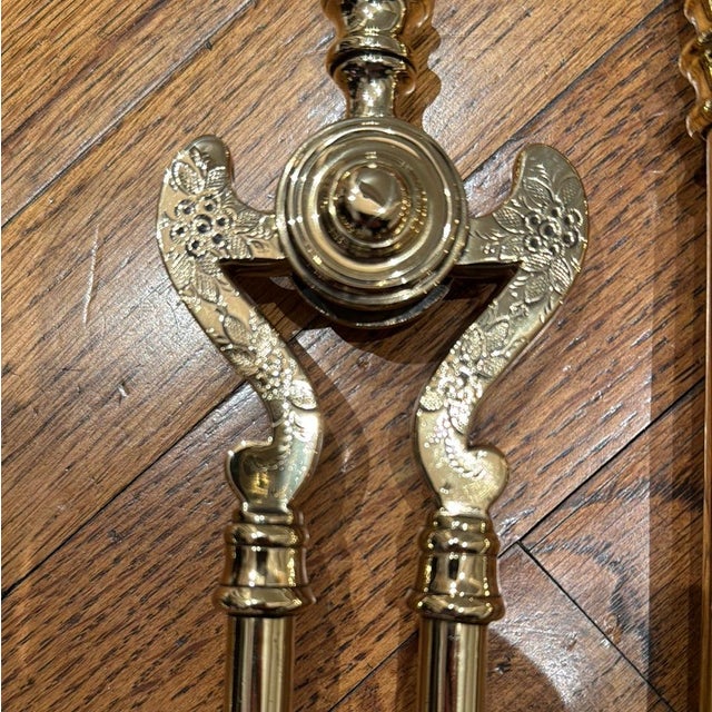 English English Brass Fireplace Tools For Sale - Image 3 of 4