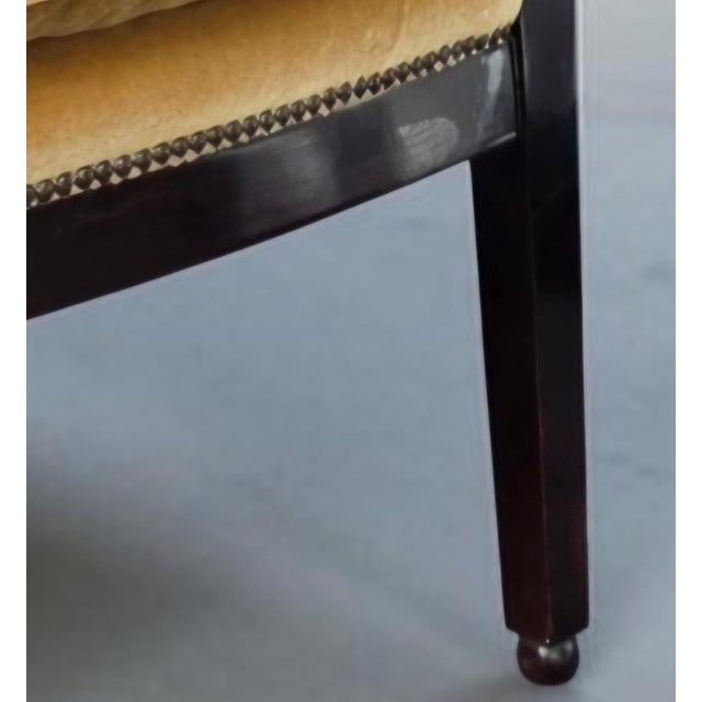 Early 21st Century Baker Furniture Federal Revival Mahogany Upholstered Armchair With Ball Finials, Late 20th Century For Sale - Image 5 of 9