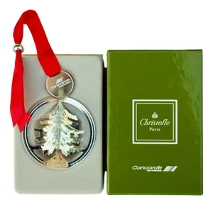 Concorde Christmas Ornament by Christofle for Air France, 1990