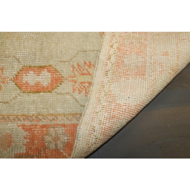 Early 20th Century Antique Zabihi Collection Ivory Orange Oushak Rug - 3' x 5'1" For Sale - Image 5 of 9