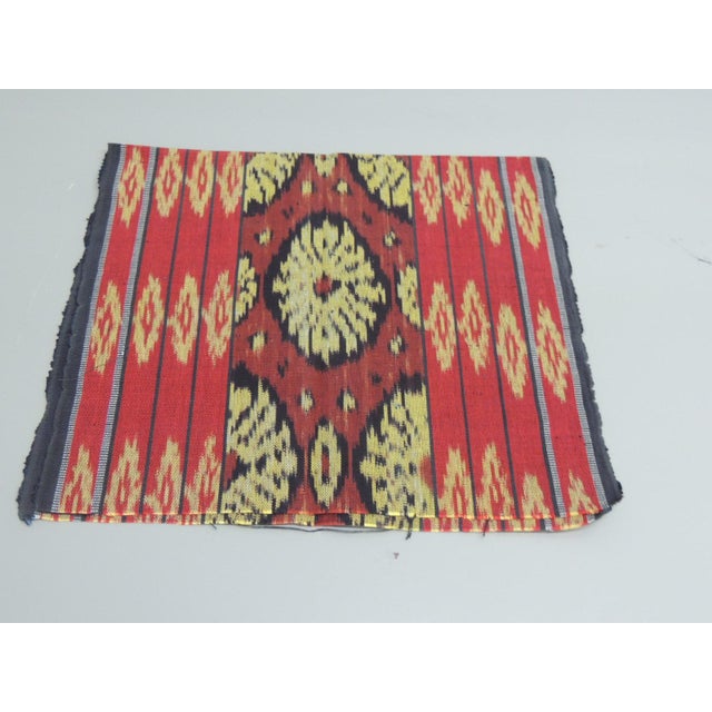 Vintage Woven Cotton Ikat Textile From Guatemala For Sale - Image 4 of 4