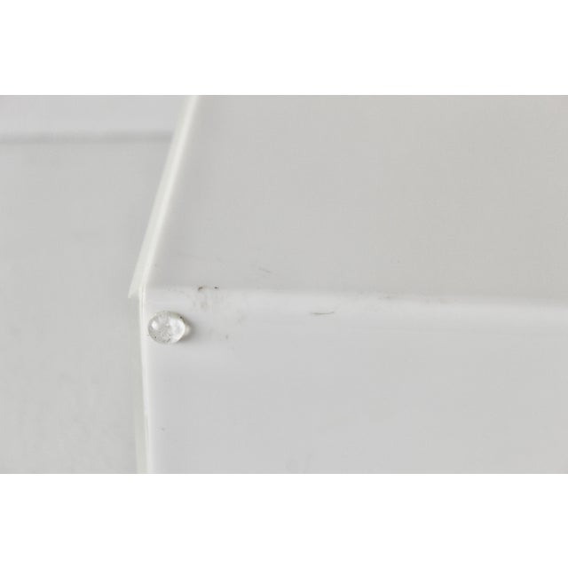 Vintage Tizo Style White Lucite Acrylic Waste Basket For Sale - Image 12 of 12