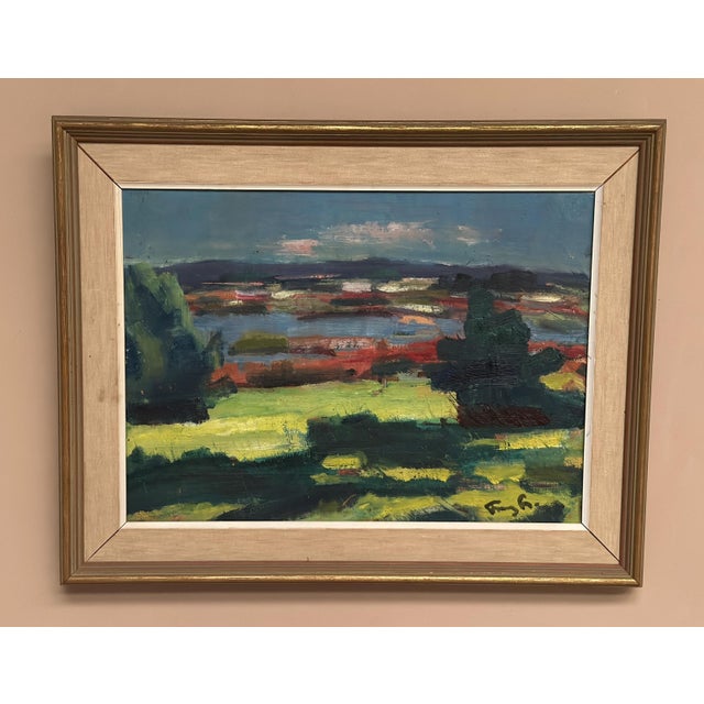 Frans Lundberg, Landscape, 1960s, Oil Painting on Canvas, Framed For Sale - Image 11 of 18