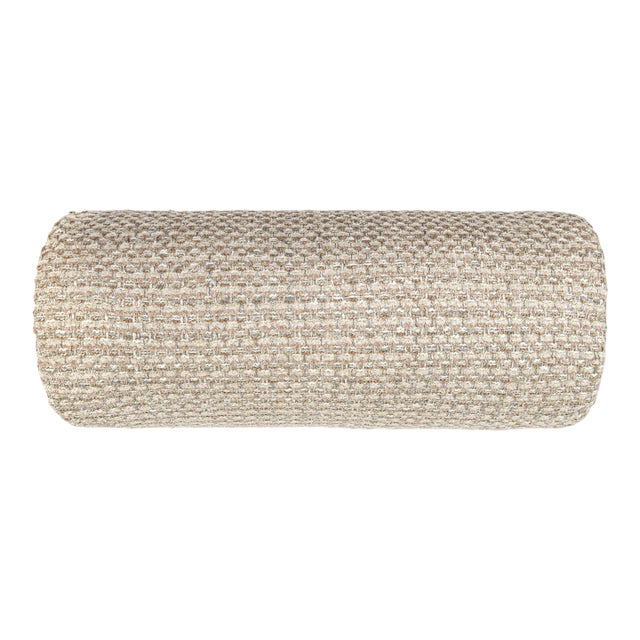 The House Of Scalamandré Heatherton Bolster Pillow In Nougat For Sale