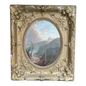 19th Century American Hudson River School Landscape Painting, Unsigned