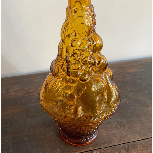 Amber Vintage Italian Empoli Amber Glass Decanter For Sale - Image 8 of 11