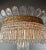 Brass 1930s Art Nouveau Big Leaf Plafonnier Crystal Brass Lustre Chandelier For Sale - Image 8 of 11