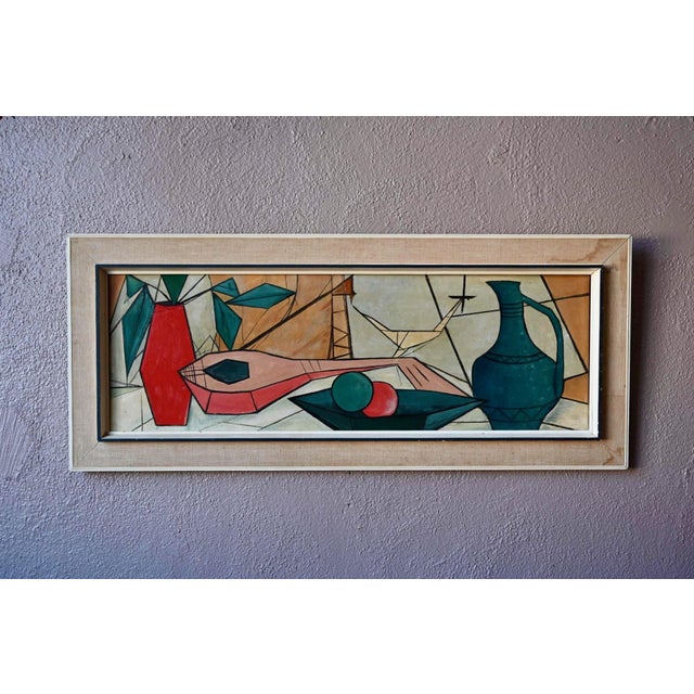 Huberger, Cubist Still Life, 1950s, Oil Painting on Canvas For Sale - Image 10 of 10