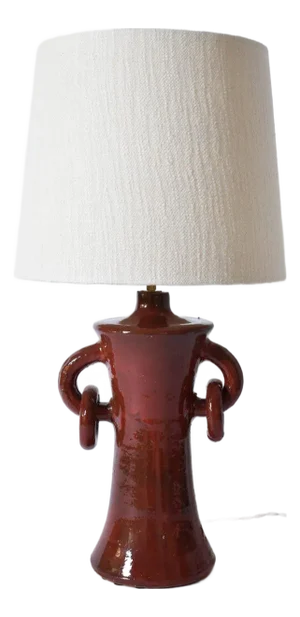 Kasaï Red Handles Ceramic Lamp by Barracuda Interiors