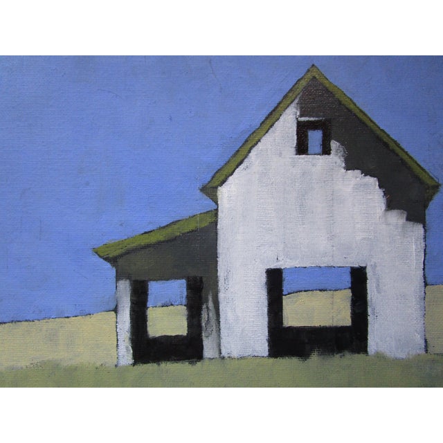 Contemporary White Barn Art Lynne French California Landscape 10x10 O/C For Sale - Image 3 of 5