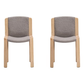 Model 300 Chairs in Wood and Kvadrat Fabric by Joe Colombo for Karakter, Set of 2 For Sale