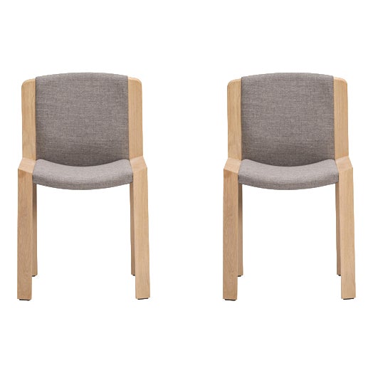 Model 300 Chairs in Wood and Kvadrat Fabric by Joe Colombo for Karakter, Set of 2 For Sale