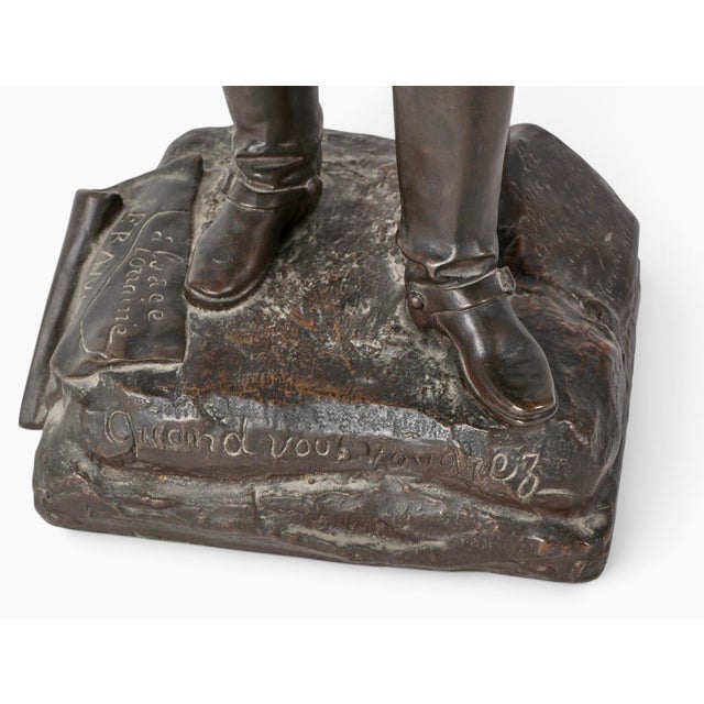 Late 19th Century Charles Anfrie —Rare 24.5” French Belle Époque Patriotic Military Bronze— Salon 1886 For Sale - Image 5 of 8
