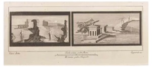 Francesco Cepparuli, Seascape with Monument and Figures, Etching, 18th Century