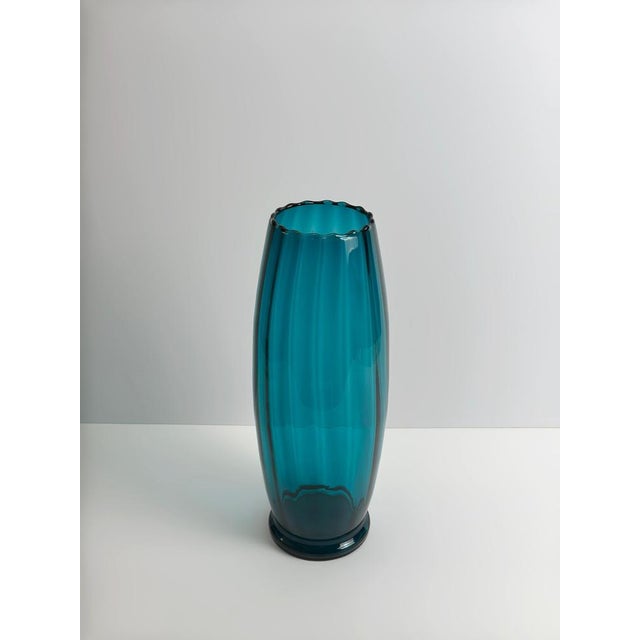 Large Teal Art Glass Vase from Rossini, 1960s For Sale - Image 3 of 10