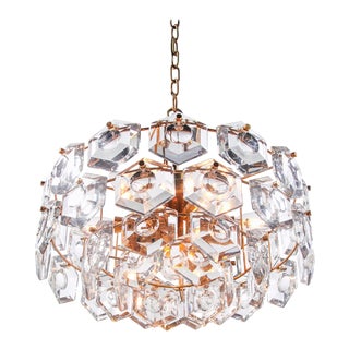 Gold-Plated Kinkeldey Crystal Chandelier Germany 1960s For Sale