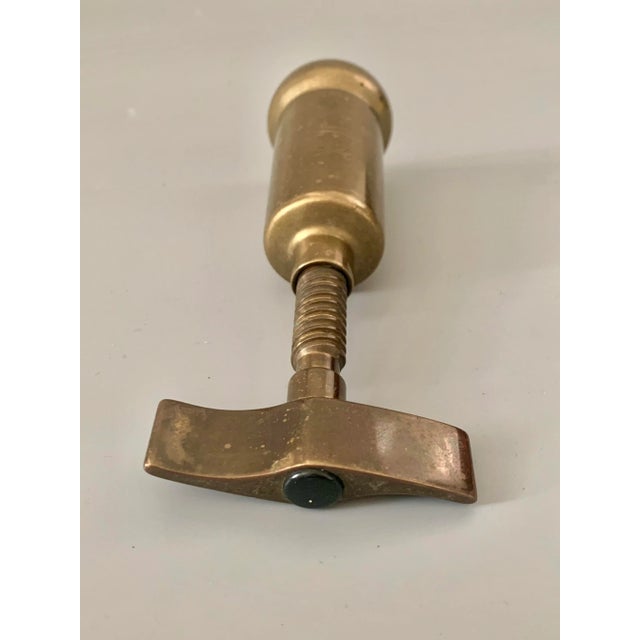 Vintage mid century Italian Solid Brass Closed Barrel Corkscrew. Unique mechanical corkscrew made of solid brass. It has a...