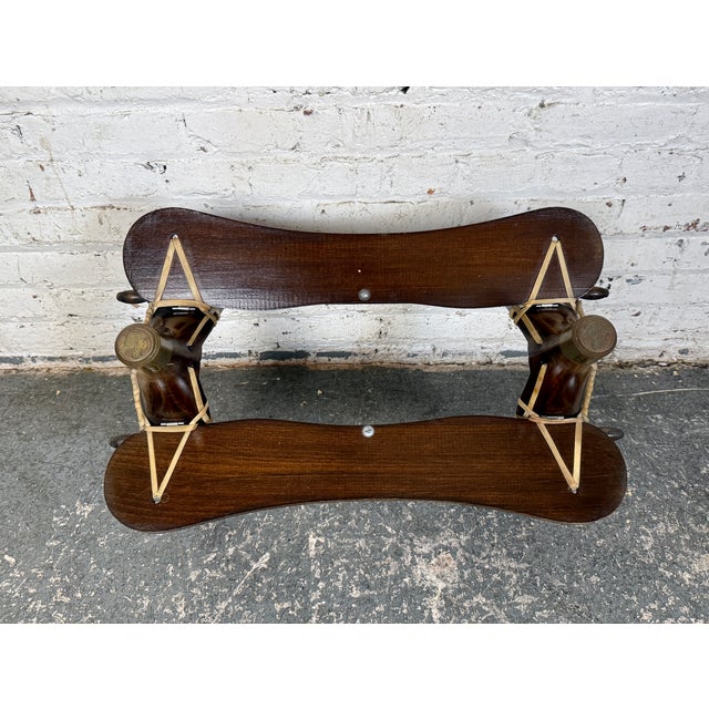 Wood Vintage Camel Saddle Footstool For Sale - Image 7 of 10